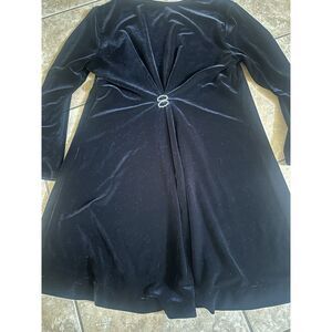 Jacqueline Ferrar 12P 12 Petite Embellished Velour Black Dress